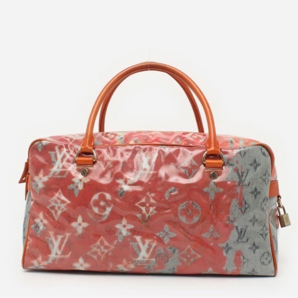 LOUIS VUITTON Travel Richard Prince Pink Denim Weekender PM Bag Luggage - Picture 2 of 8